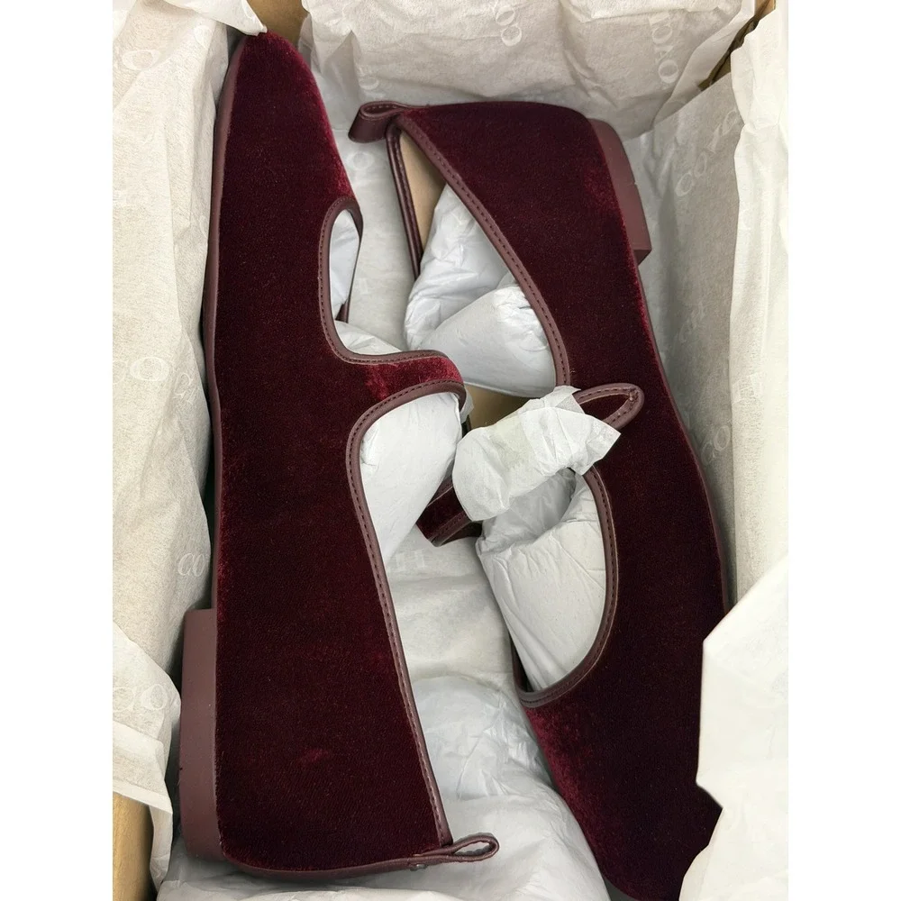 NEW Coach C Rivet Mary Jane Burgundy/Merlot CCG46 Velvet 8.5